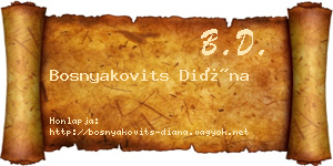 Bosnyakovits Diána névjegykártya